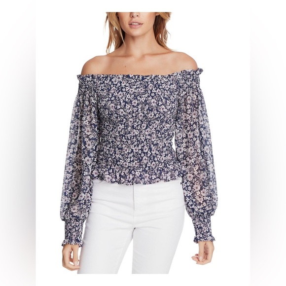 1. State Tops - Wildflower Bouquet Off The Shoulder Top